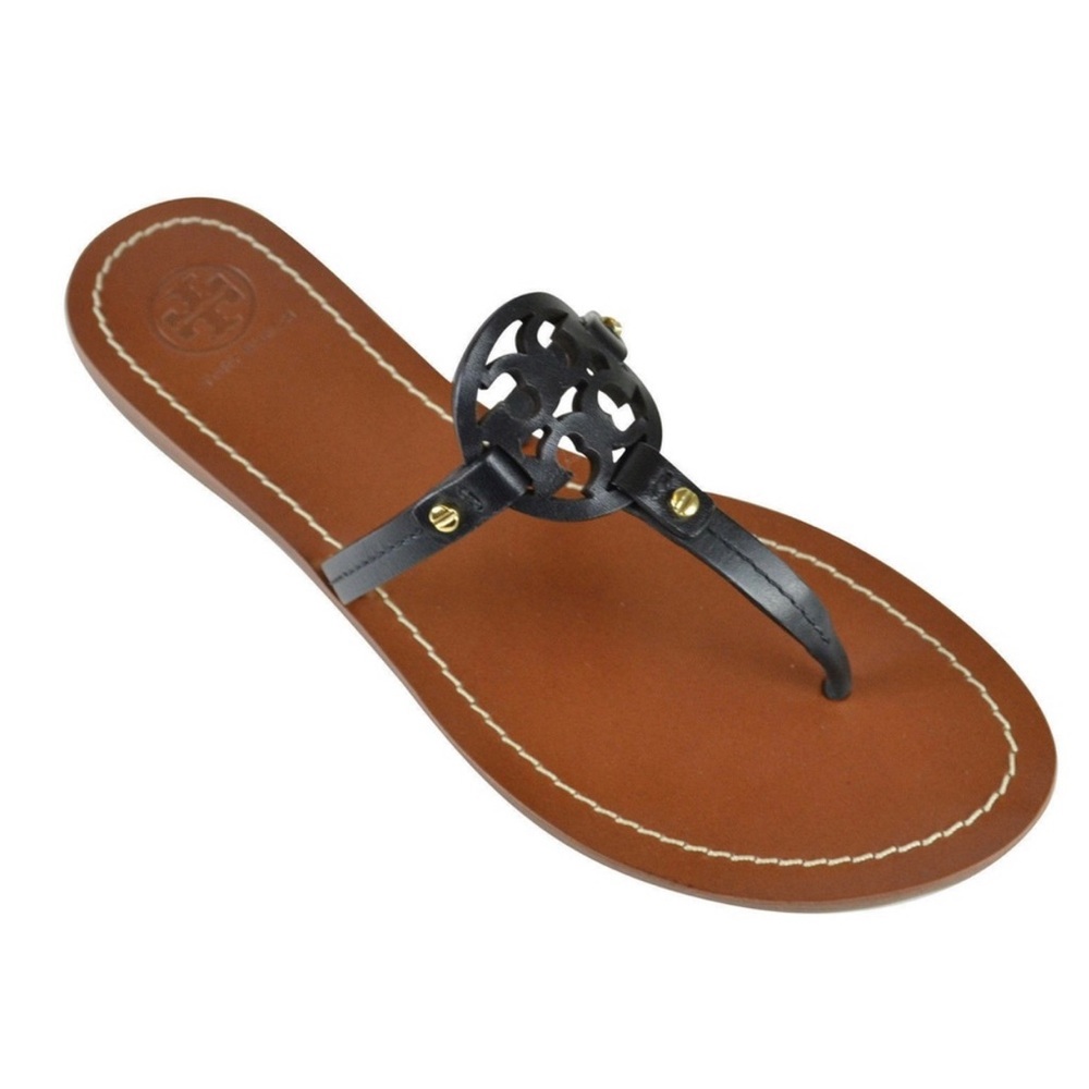 Tory Burch Mini Miller Gabriel small circle emblem t-strap thong flat sandals - Picture 11 of 11